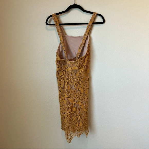 Wayf Orleans Lace Mini Dress in Gold Lace - Picture 7 of 7